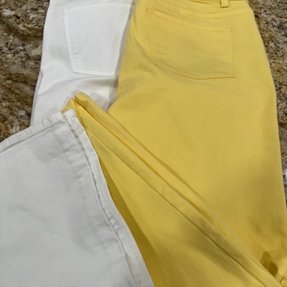 Talbots Simply Flattering 5 Pocket jeans - happy YELLOW color! Size 12P EUC - Picture 15 of 16